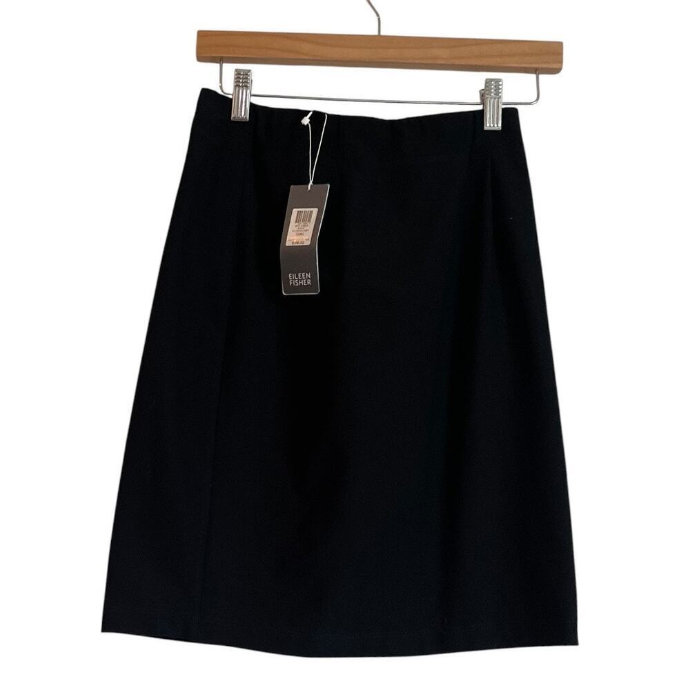 Eileen Fisher NWT XS System Stretch black Pencil Skirt Slim Fit work attire